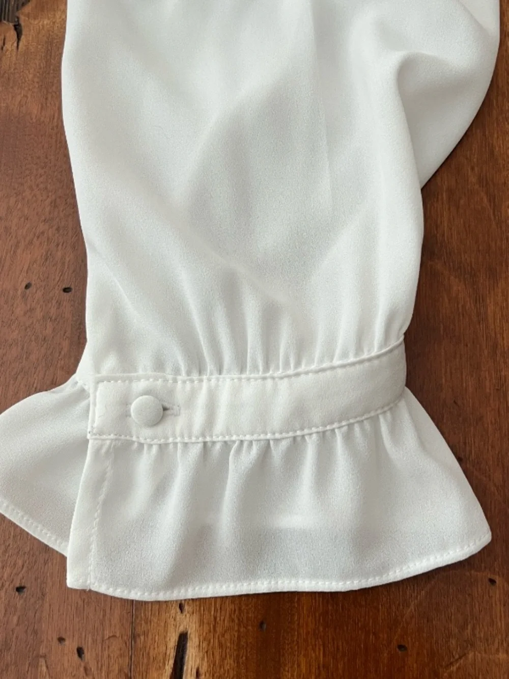 J. Crew Factory‎ Ivory Button Shoulder Ruffle Neck Blouse